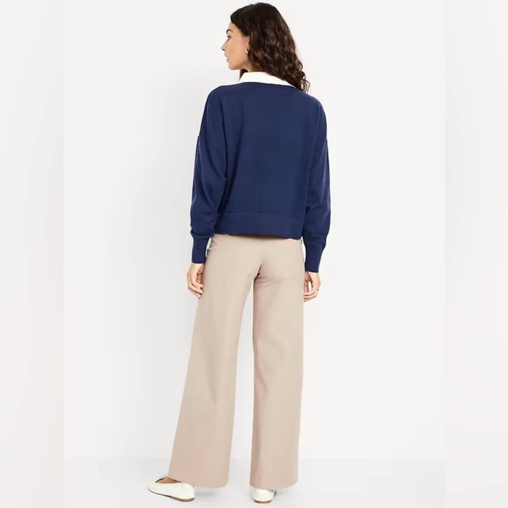 NWT! Old Navy High-Waisted Pixie Super Wide-Leg Pants - 🐛 🩷 #842744 - Picture 3 of 5